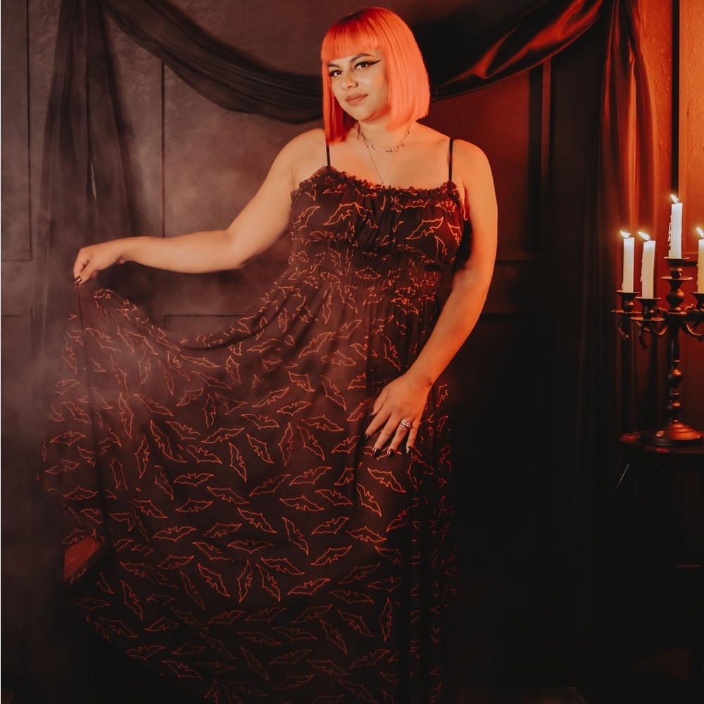 🖤🧡Foxblood Bat Maxi Dress 🧡🖤